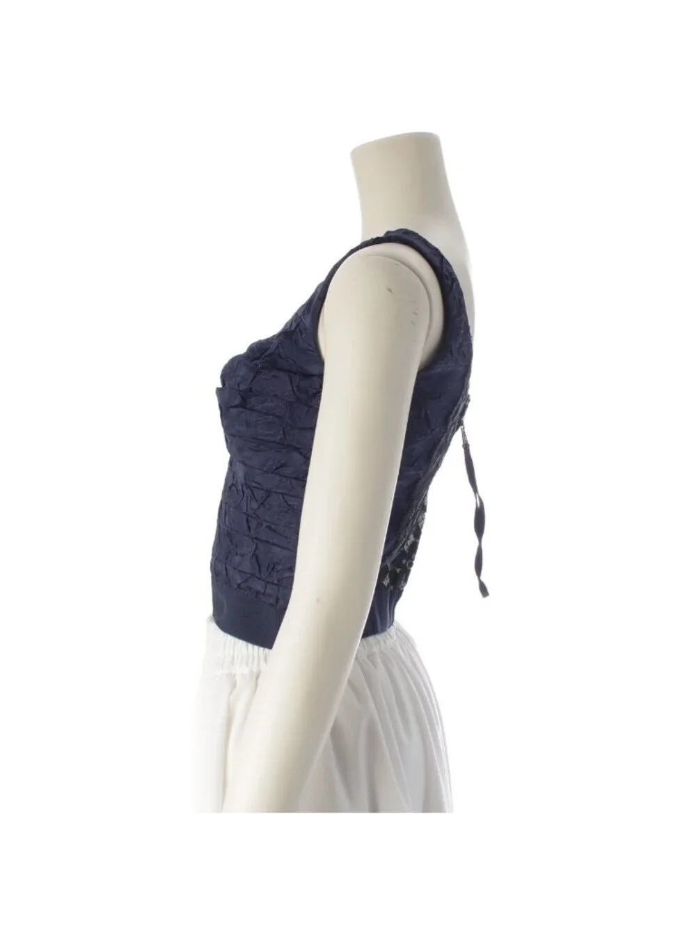 Louis Vuitton by Marc Jacobs Acetate Silk Flower Lace Contrast Gathered Back